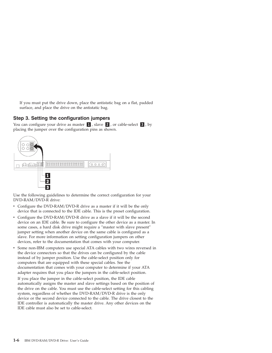 Step 3. setting the configuration jumpers | IBM 22P6960 User Manual | Page 14 / 56