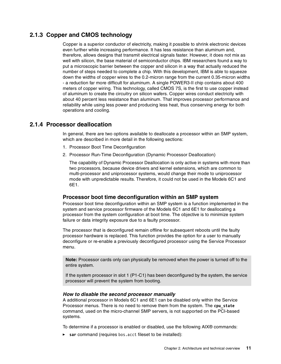 3 copper and cmos technology, 4 processor deallocation | IBM 610 User Manual | Page 19 / 40