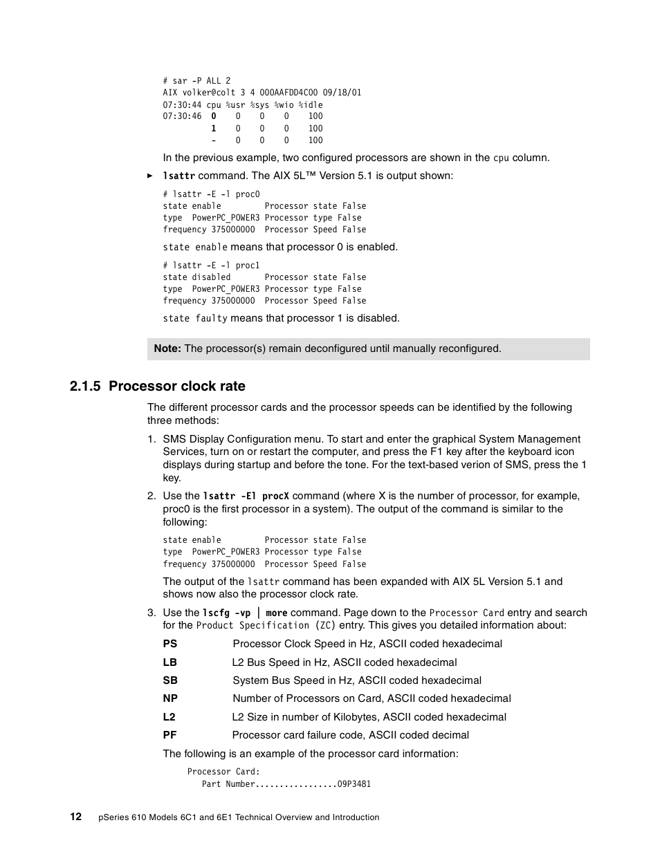 5 processor clock rate | IBM 610 User Manual | Page 20 / 40