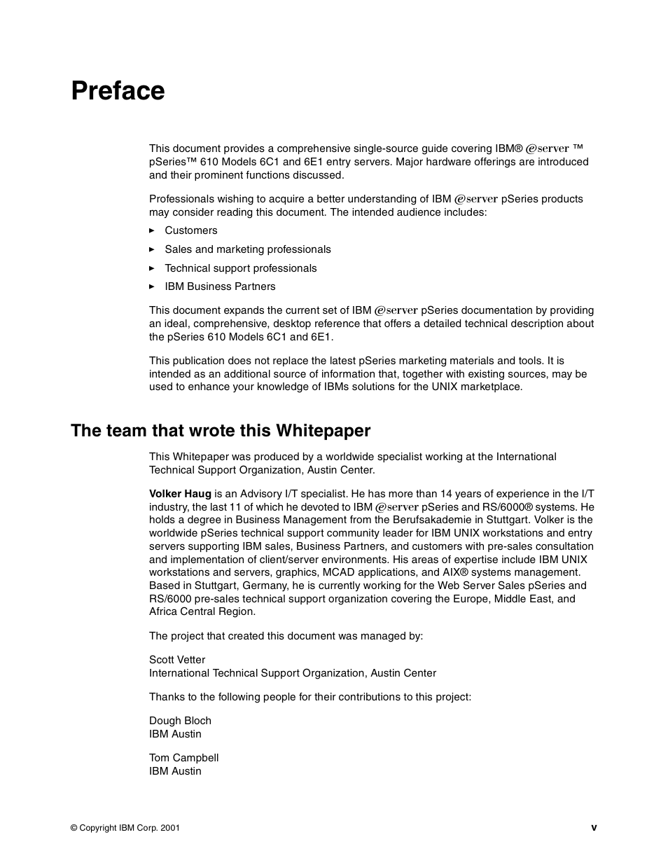 Preface, The team that wrote this whitepaper | IBM 610 User Manual | Page 7 / 40