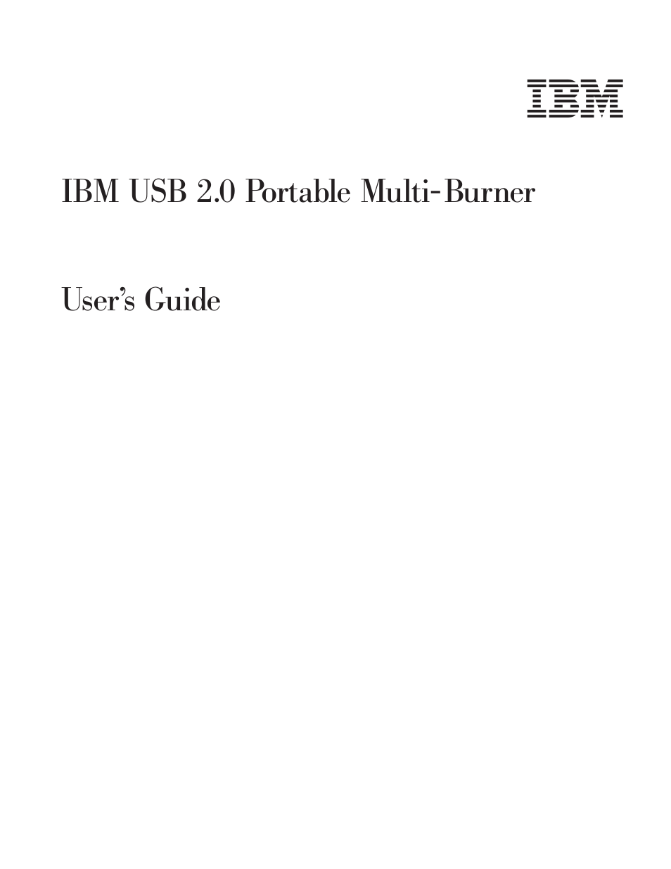 Portable, Multi-burner, User’s | Guide | IBM 22P9176 User Manual | Page 3 / 76