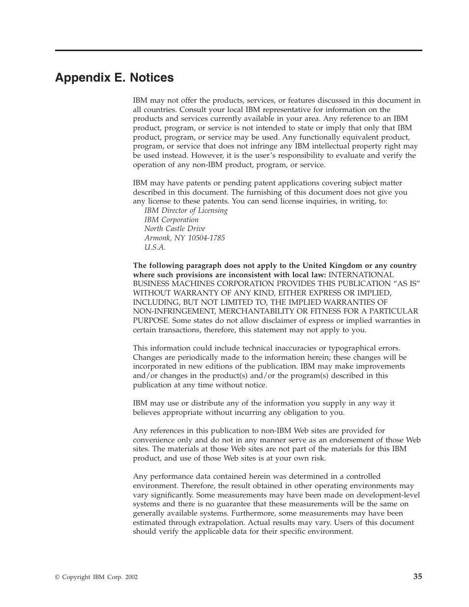 Appendix e. notices | IBM 22P6979 User Manual | Page 45 / 52
