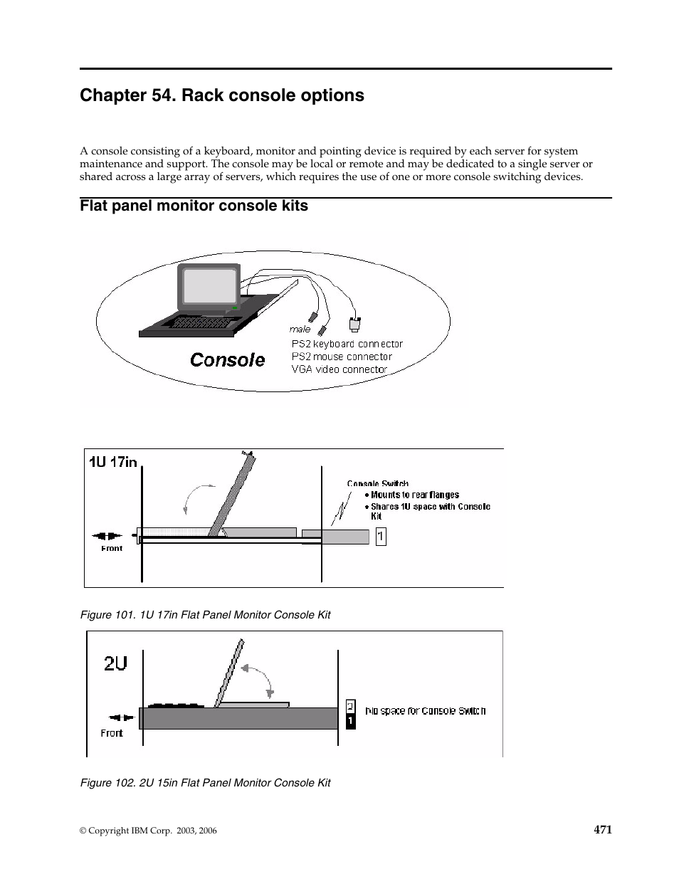 Chapter 54. rack console options, Flat panel monitor console kits | IBM SCOD-3ZVQ5W User Manual | Page 479 / 548