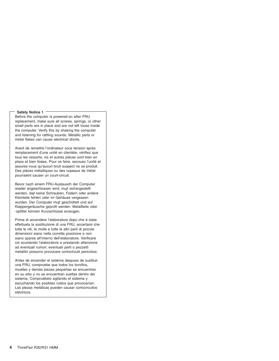 IBM R31 User Manual | Page 10 / 235
