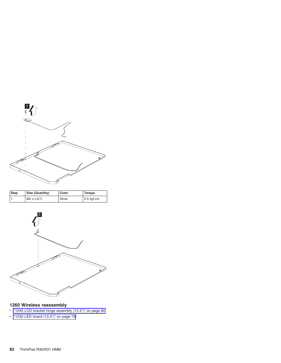 1260 wireless reassembly | IBM R31 User Manual | Page 88 / 235