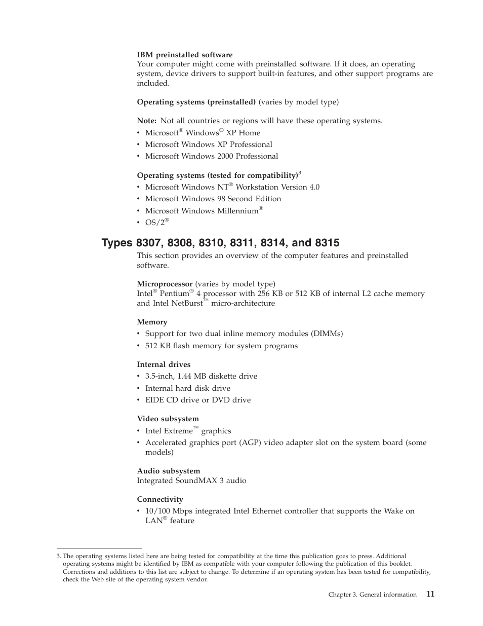 Types 8307, 8308, 8310, 8311, 8314, and 8315, Types | IBM 8306 User Manual | Page 17 / 314