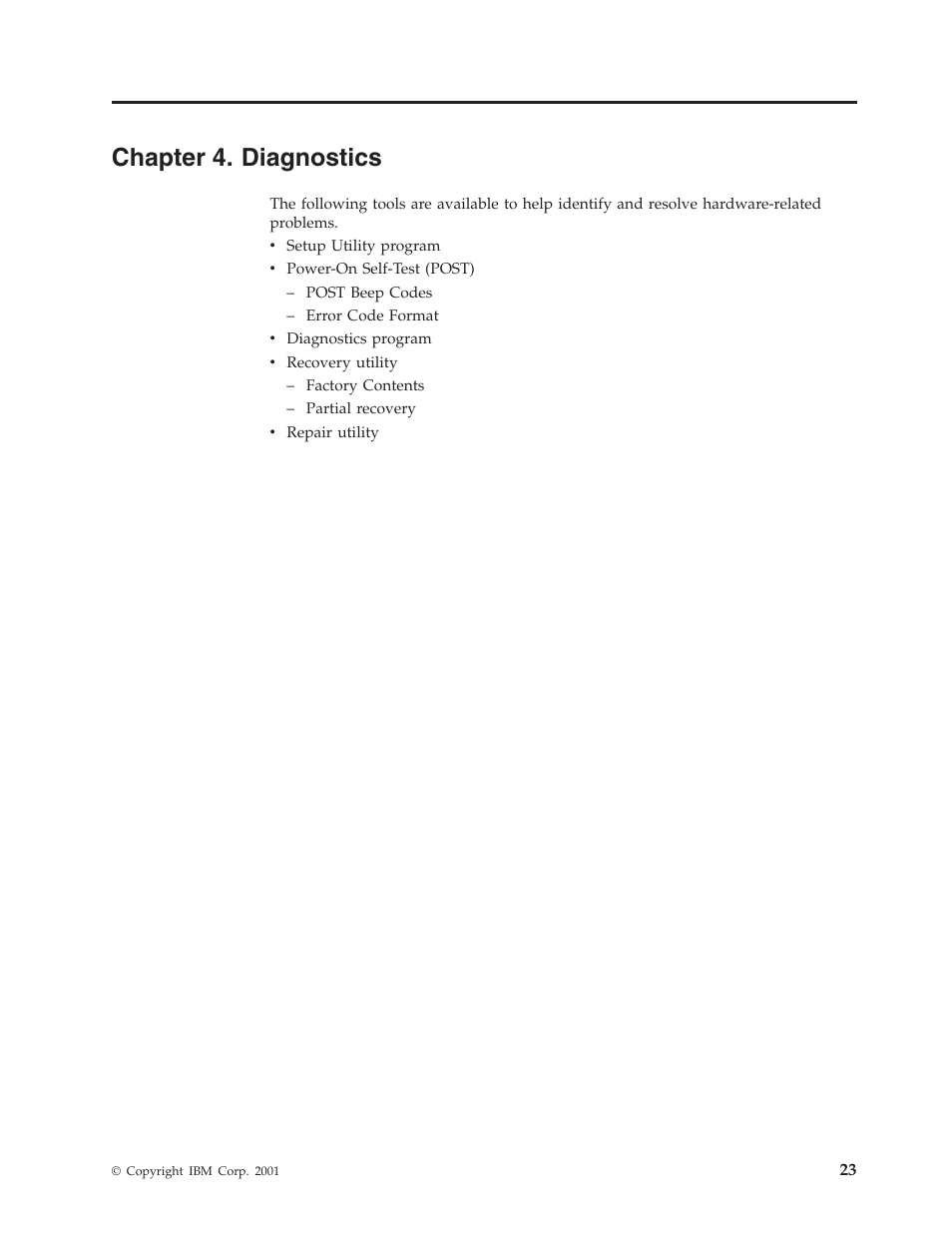 Chapter 4. diagnostics, Chapter, Diagnostics | IBM 8306 User Manual | Page 29 / 314