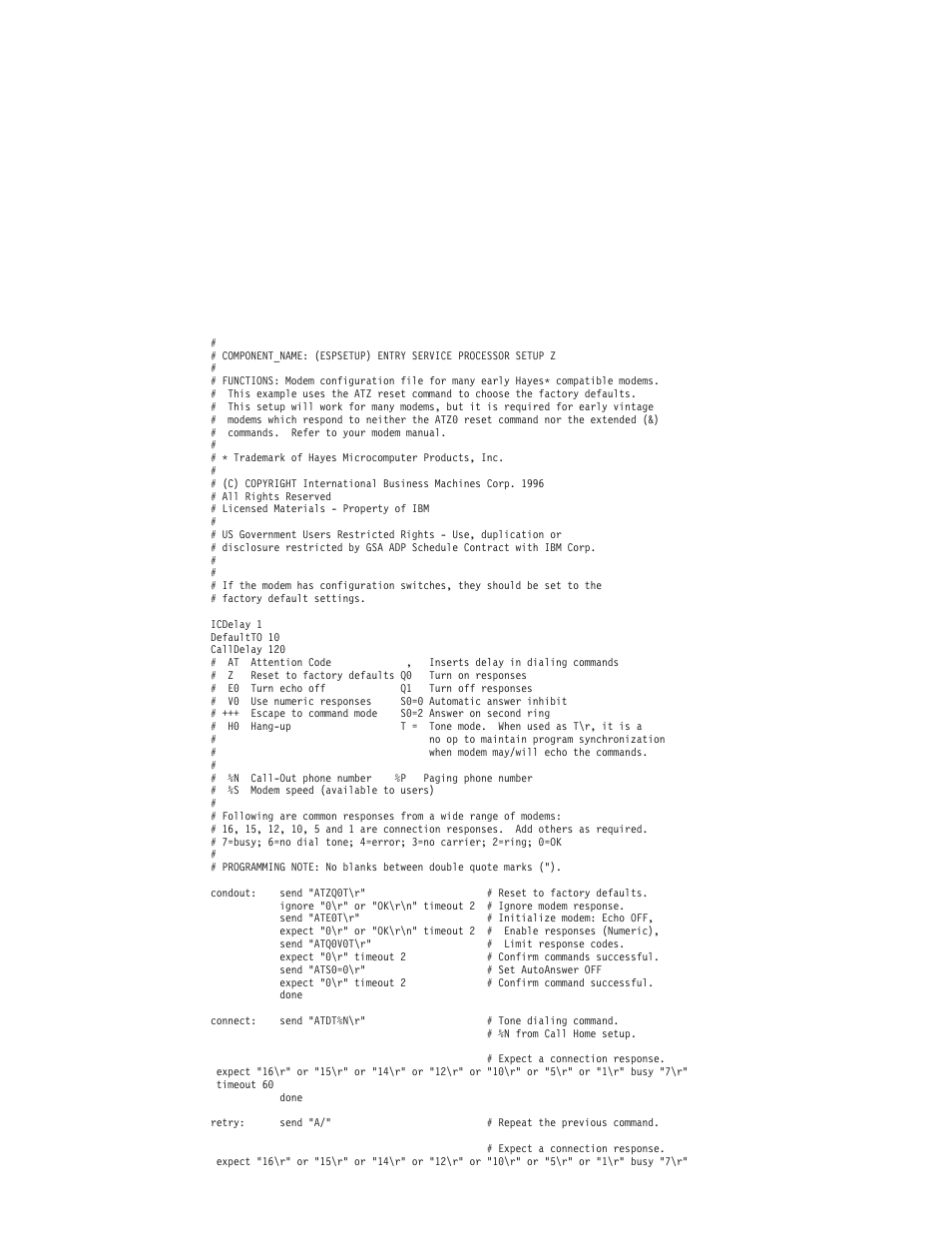 Sample file modem_z.cfg | IBM 6C4 User Manual | Page 213 / 233