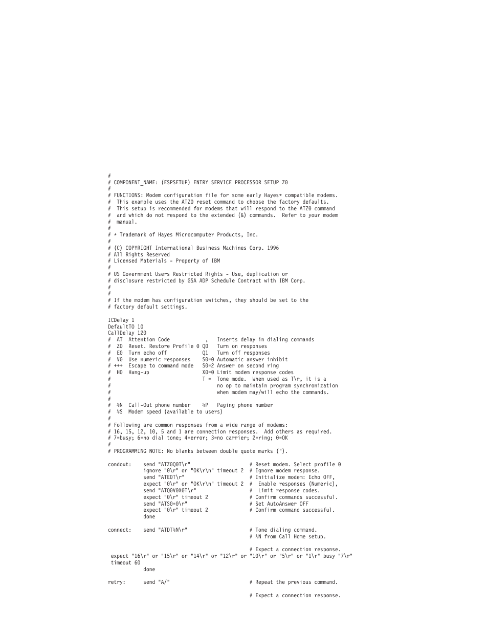 Sample file modem_z0.cfg | IBM 6C4 User Manual | Page 215 / 233