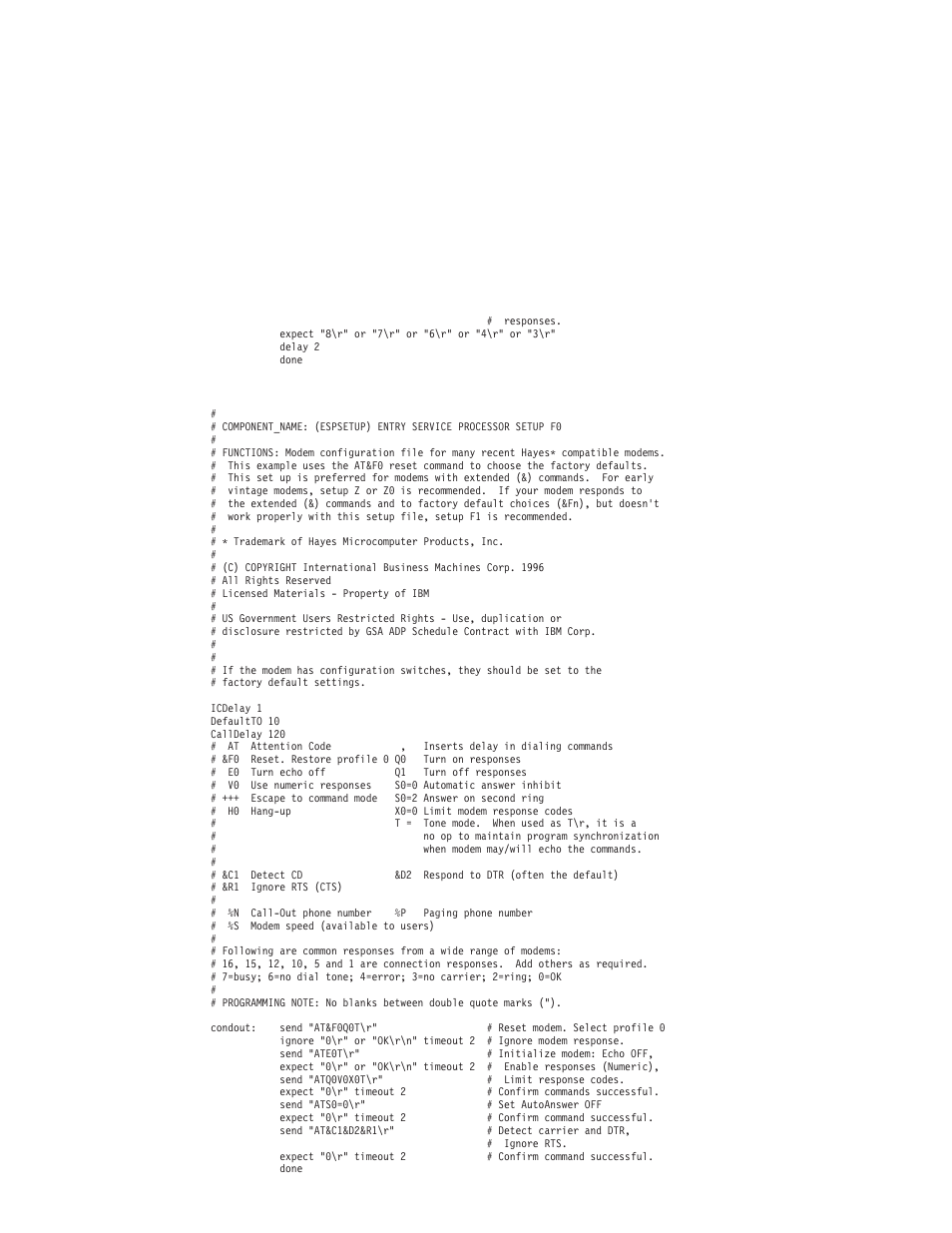 Sample file modem_f0.cfg | IBM 6C4 User Manual | Page 219 / 233