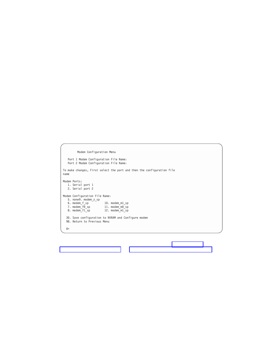 Modem configuration menu | IBM 6C4 User Manual | Page 71 / 233