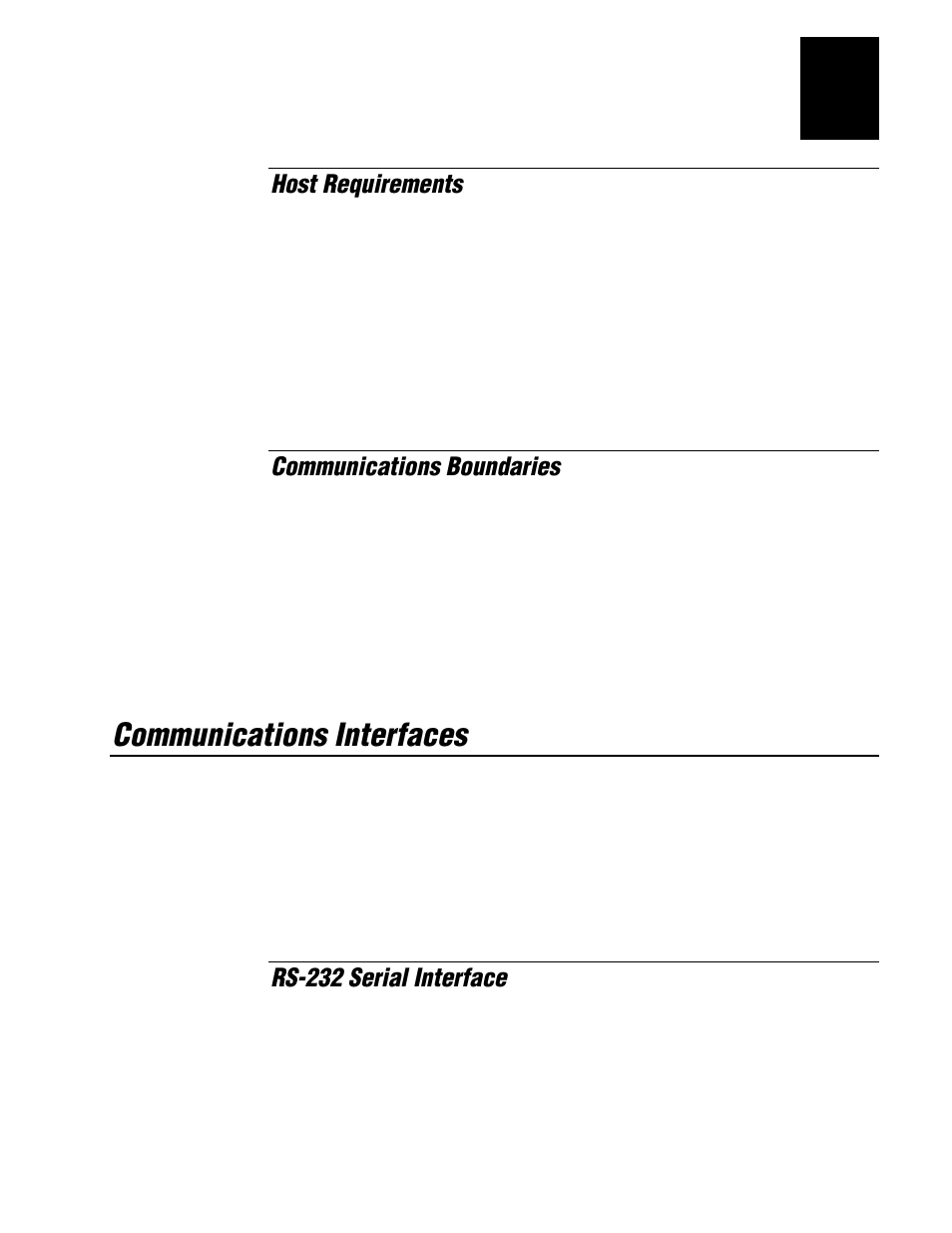 Host requirements, Communications boundaries, Communications interfaces | Rs-232 serial interface | IBM EasyCoder 3400e User Manual | Page 121 / 150