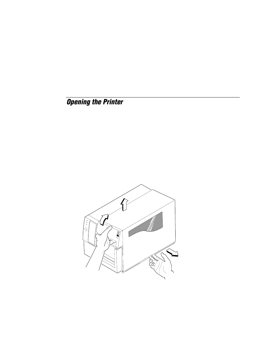 Opening the printer | IBM EasyCoder 3400e User Manual | Page 20 / 150