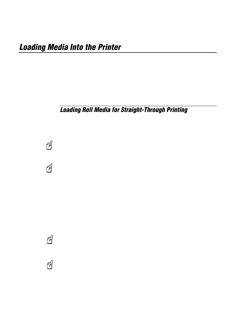 Loading media into the printer, Loading roll media for straight-through printing | IBM EasyCoder 3400e User Manual | Page 38 / 150