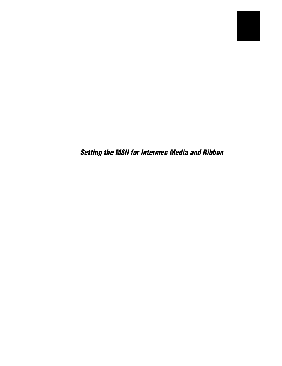 Setting the msn for intermec media and ribbon | IBM EasyCoder 3400e User Manual | Page 45 / 150