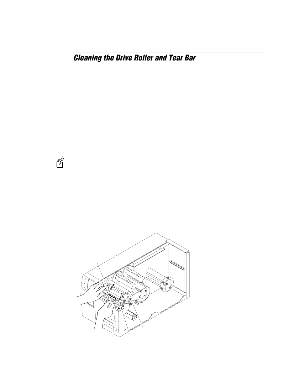 Cleaning the drive roller and tear bar, Nugfont | IBM EasyCoder 3400e User Manual | Page 58 / 150