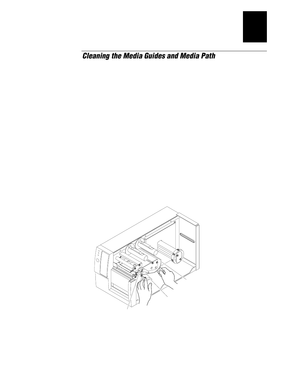 Cleaning the media guides and media path | IBM EasyCoder 3400e User Manual | Page 59 / 150