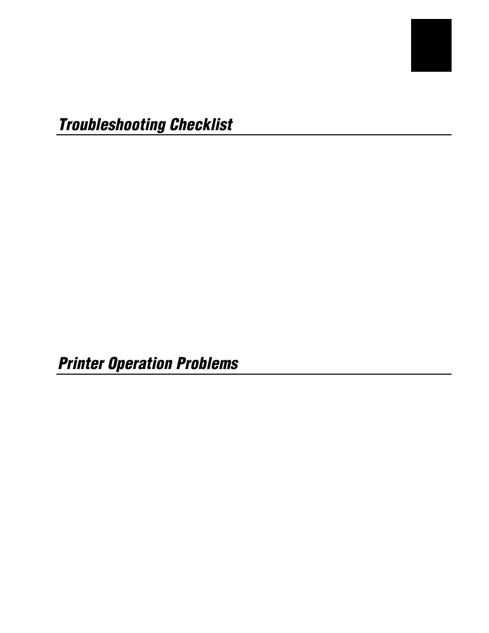 Troubleshooting checklist, Printer operation problems | IBM EasyCoder 3400e User Manual | Page 65 / 150