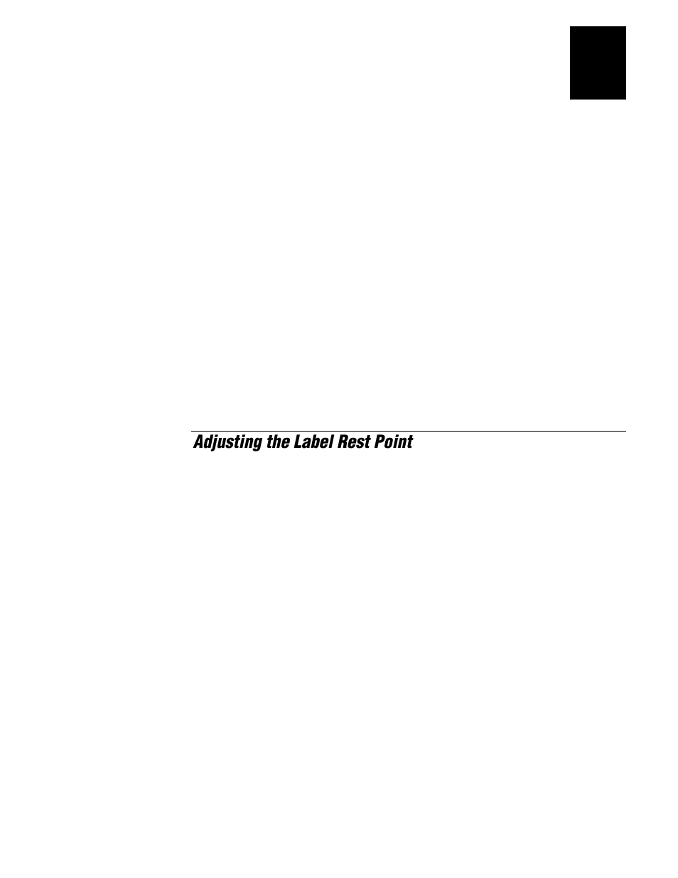 Adjusting the label rest point | IBM EasyCoder 3400e User Manual | Page 89 / 150