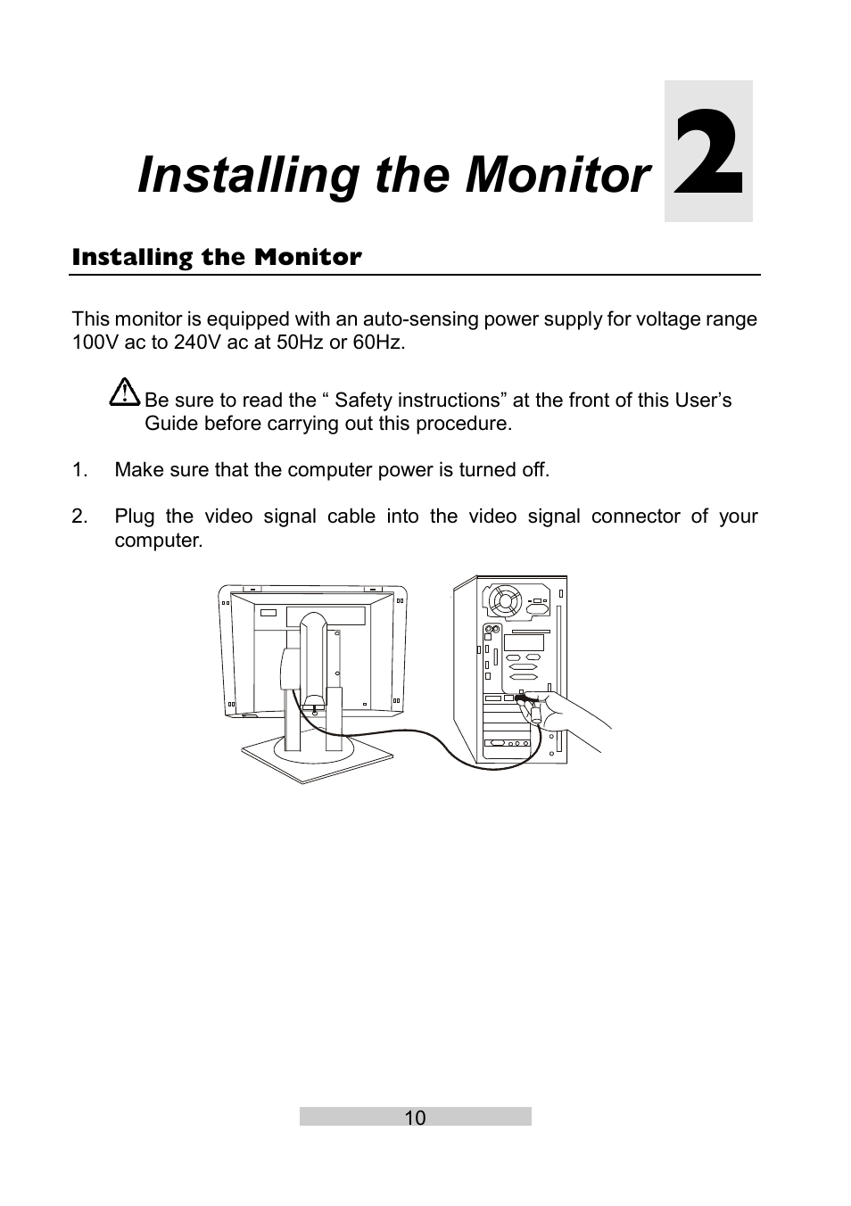 Installing the monitor | IBM T86A User Manual | Page 21 / 61