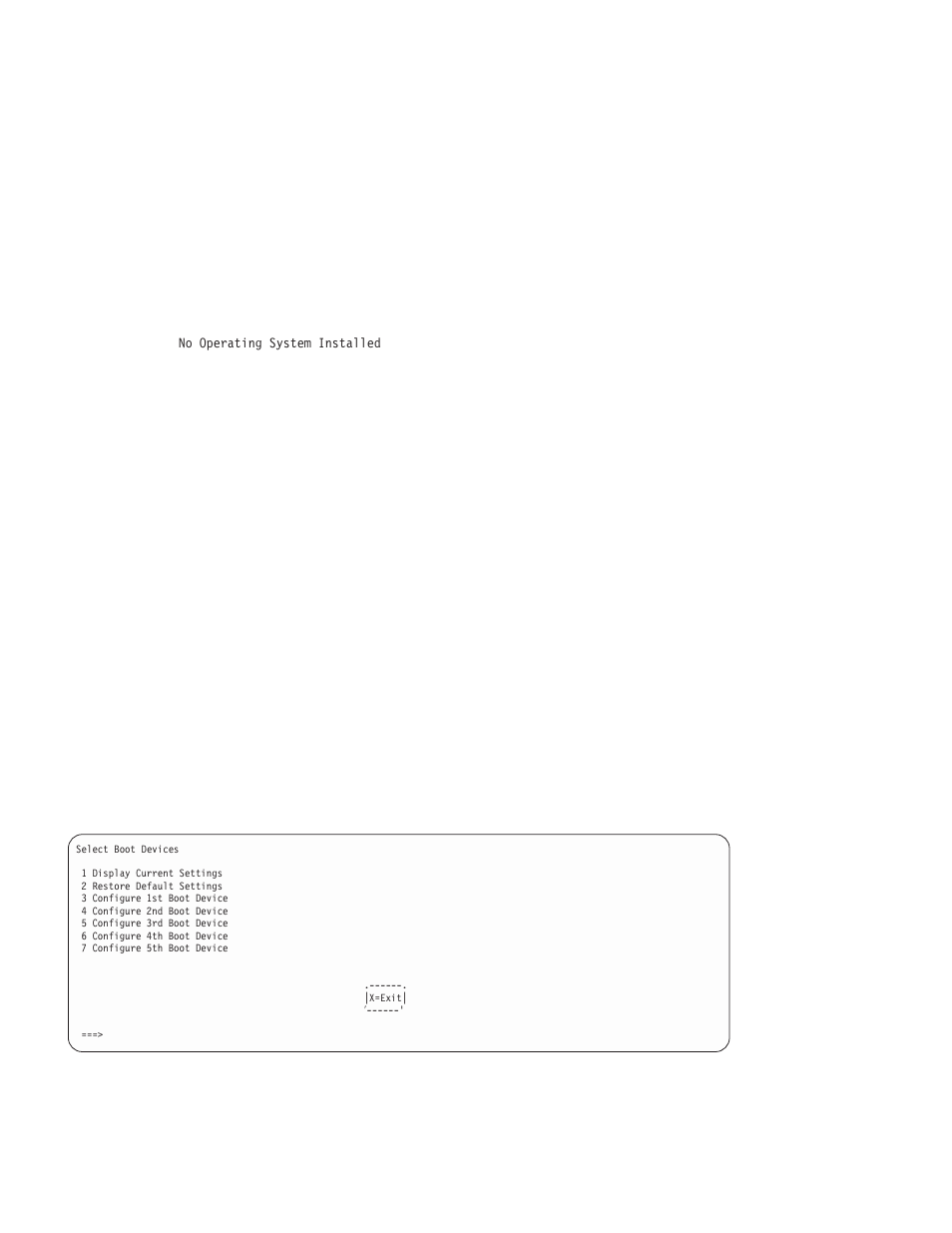 Select boot device | IBM RS/6000 44P User Manual | Page 114 / 216