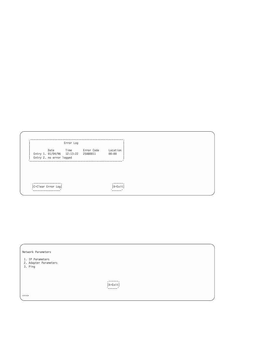 Scsi spin up, Display error log, Remote initial program load setup | IBM RS/6000 44P User Manual | Page 118 / 216