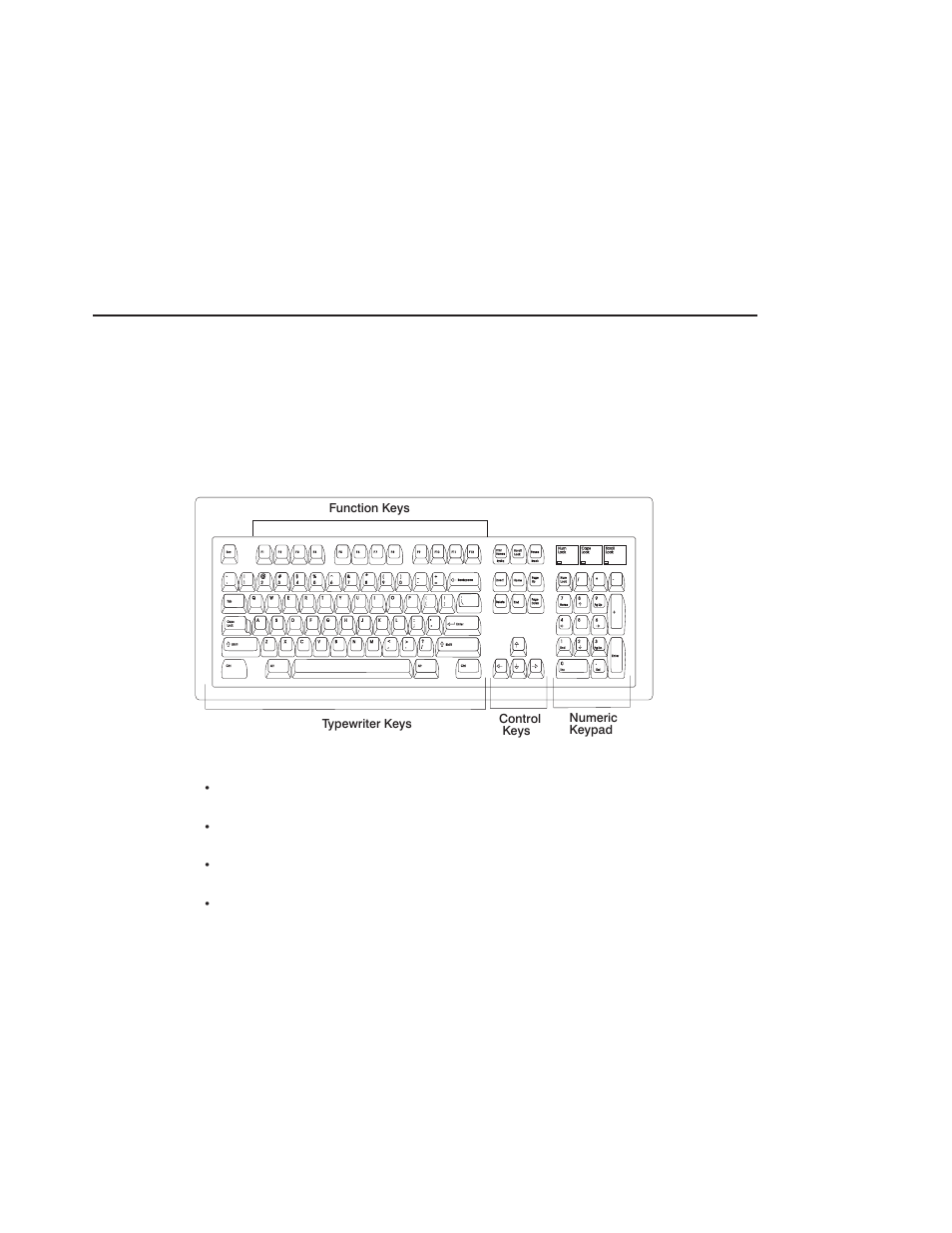 Using the keyboards, Function keys, Typewriter keys | Control keys, Numeric keypad | IBM RS/6000 44P User Manual | Page 27 / 216