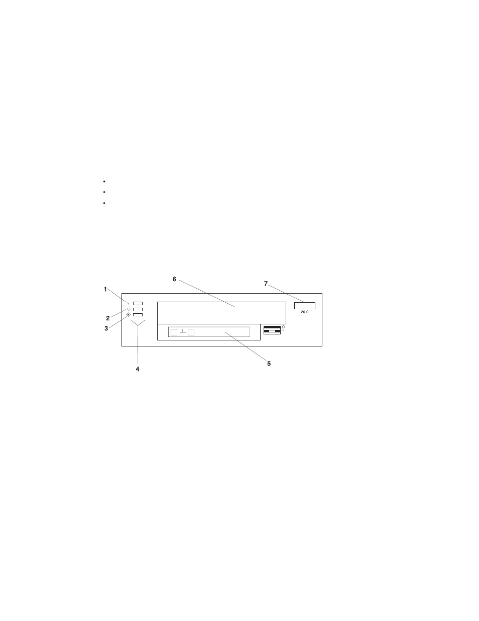 Front view of the 8mm tape drive | IBM RS/6000 44P User Manual | Page 37 / 216