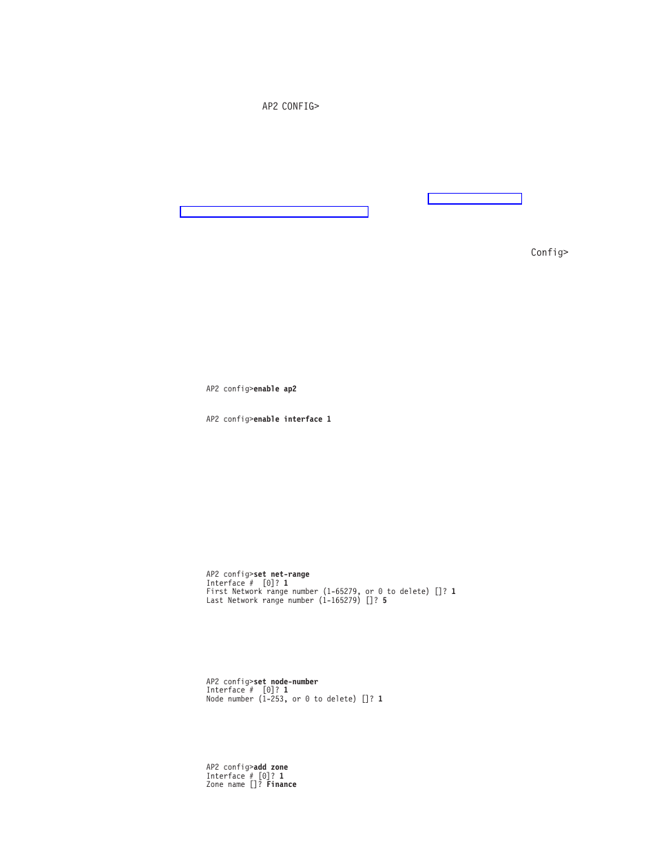 Sample configuration procedures, Other commands, Enabling ap2 | Setting network parameters | IBM SC30-3865-04 User Manual | Page 246 / 513