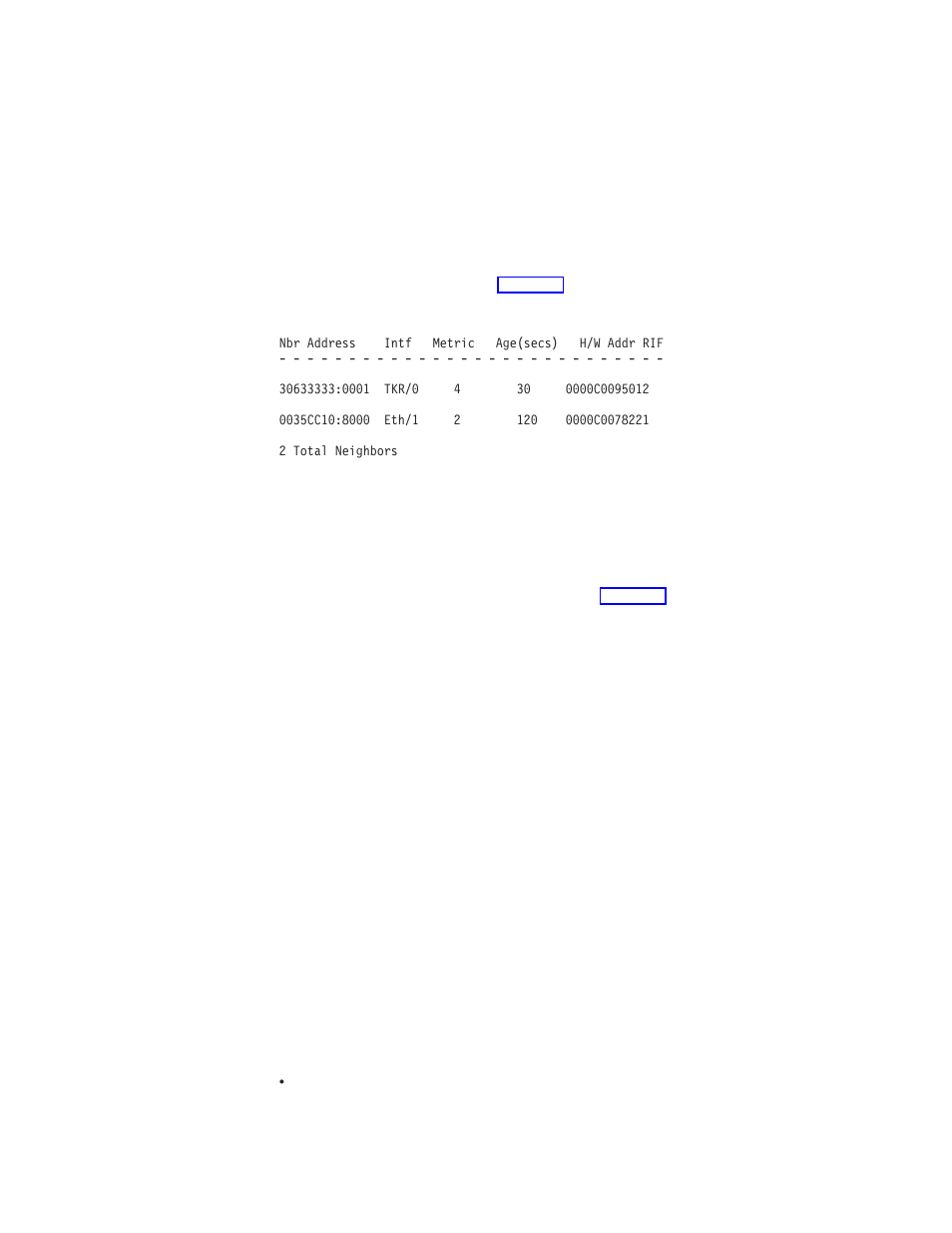 Sample neighbor table, Neighbor tables, Rtp implementation | IBM SC30-3865-04 User Manual | Page 267 / 513