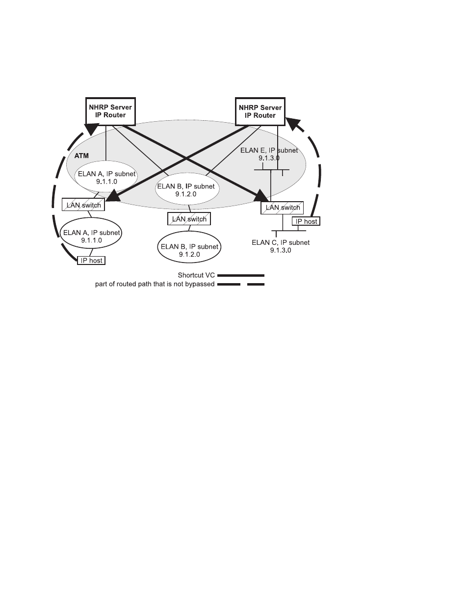 Nhrp in an elan environment with lan switches | IBM SC30-3865-04 User Manual | Page 380 / 513