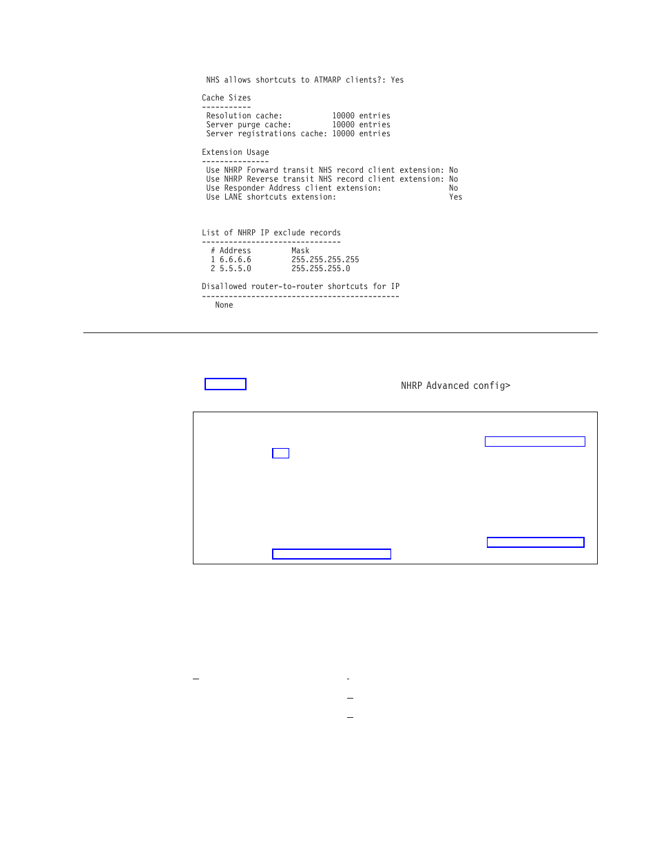 Nhrp advanced configuration commands, Nhrp advanced configuration command summary | IBM SC30-3865-04 User Manual | Page 391 / 513