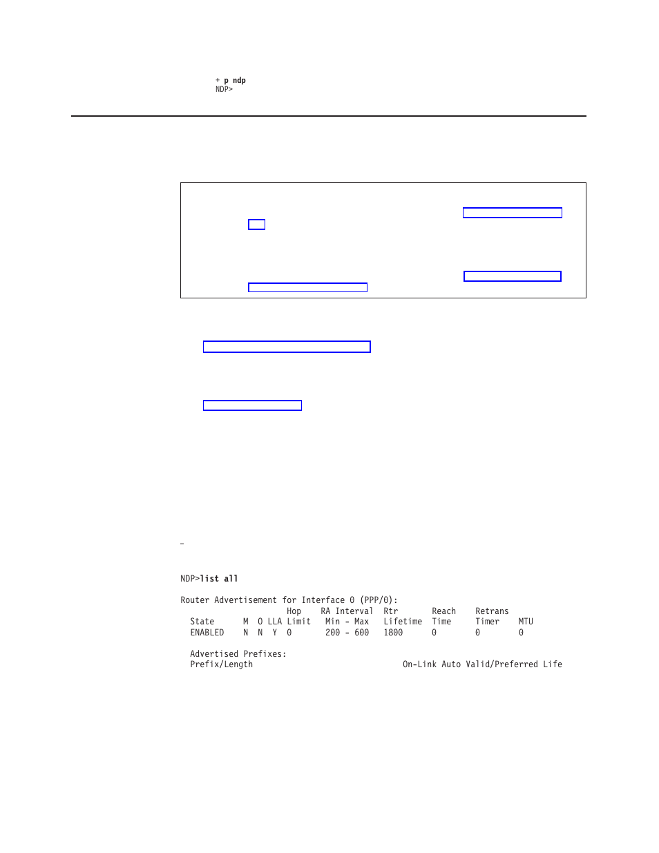 Ndp monitoring commands, Dump ping6 list, Ndp monitoring command summary | Dump, Ping6, List | IBM SC30-3865-04 User Manual | Page 440 / 513