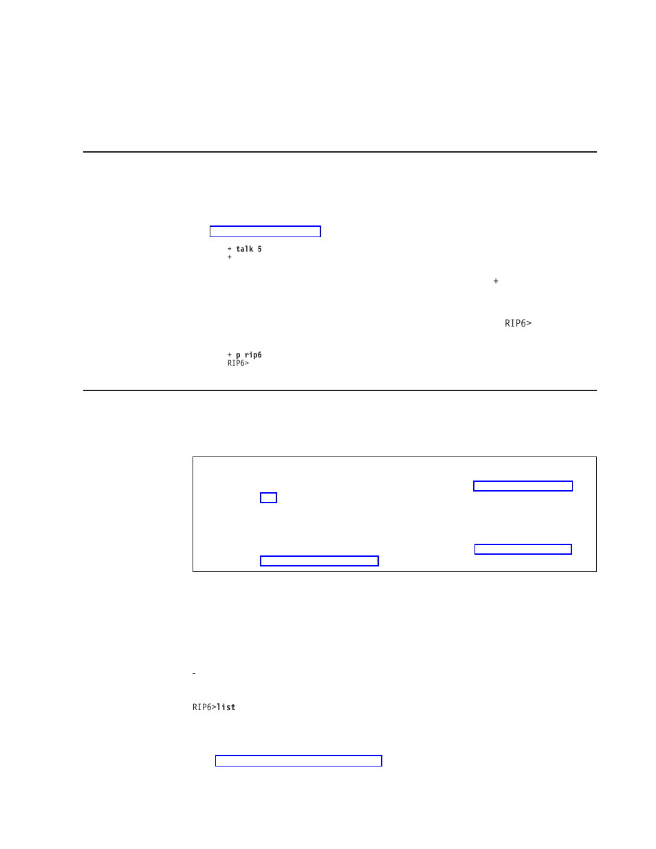 List dump, Rip6 monitoring command summary, Accessing the rip6 monitoring environment | Rip6 monitoring commands, List, Dump | IBM SC30-3865-04 User Manual | Page 461 / 513