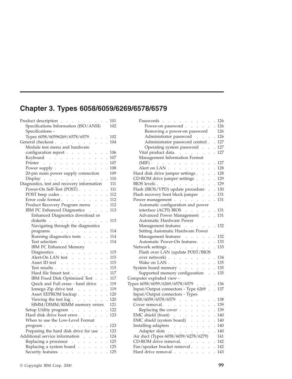 Chapter 3. types 6058/6059/6269/6578/6579, Chapter 3. types 6058/6059/6269/6578/6579 99 | IBM 6648 User Manual | Page 113 / 248