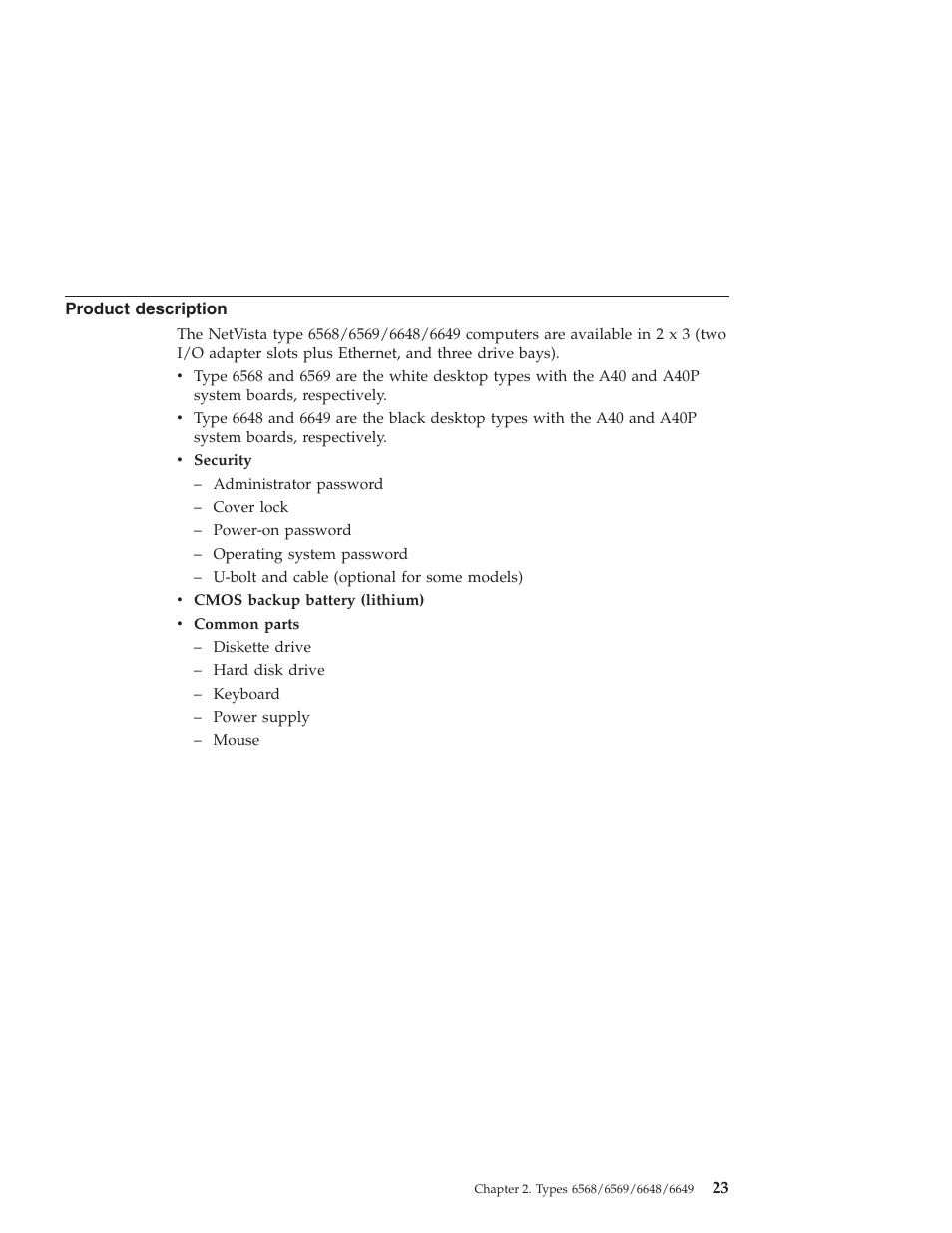 Product description | IBM 6648 User Manual | Page 37 / 248