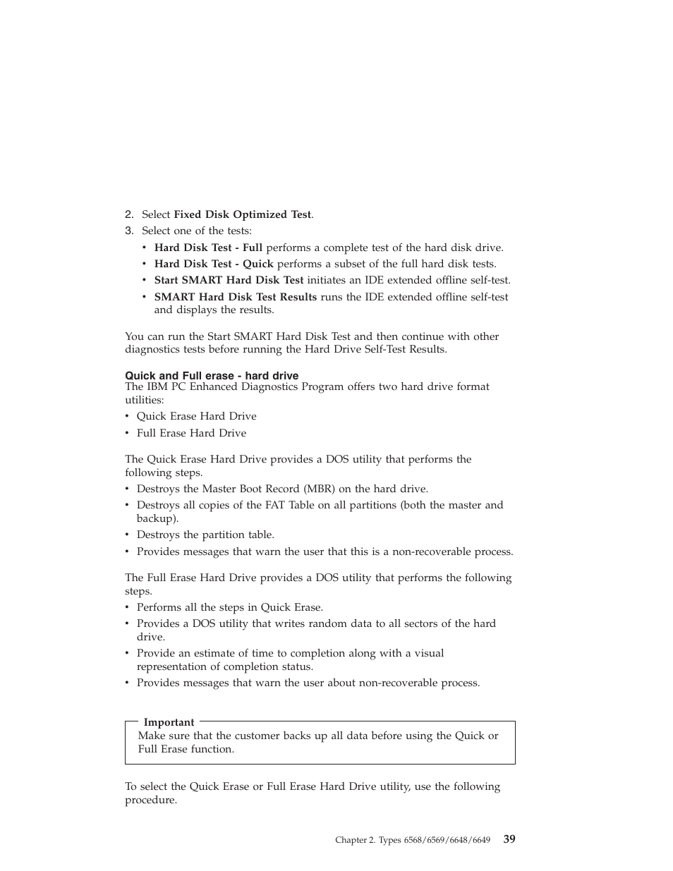 Quick and full erase - hard drive | IBM 6648 User Manual | Page 53 / 248