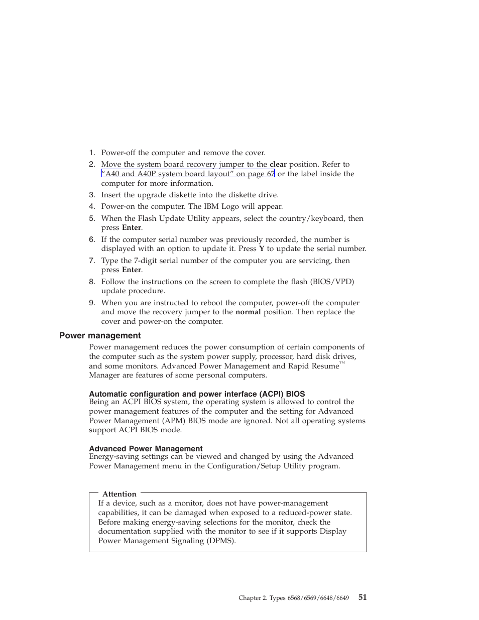 Power management, Advanced power management | IBM 6648 User Manual | Page 65 / 248