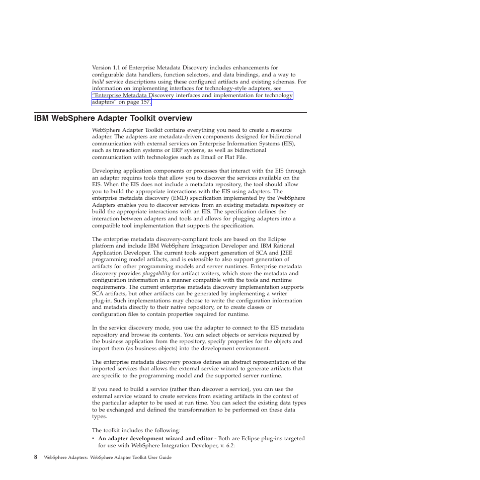 Ibm websphere adapter toolkit overview | IBM WebSphere Adapters User Manual | Page 14 / 226