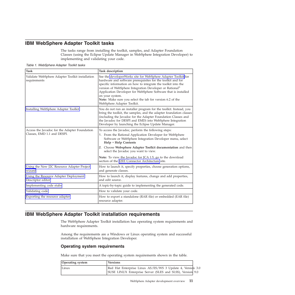 Ibm websphere adapter toolkit tasks | IBM WebSphere Adapters User Manual | Page 17 / 226