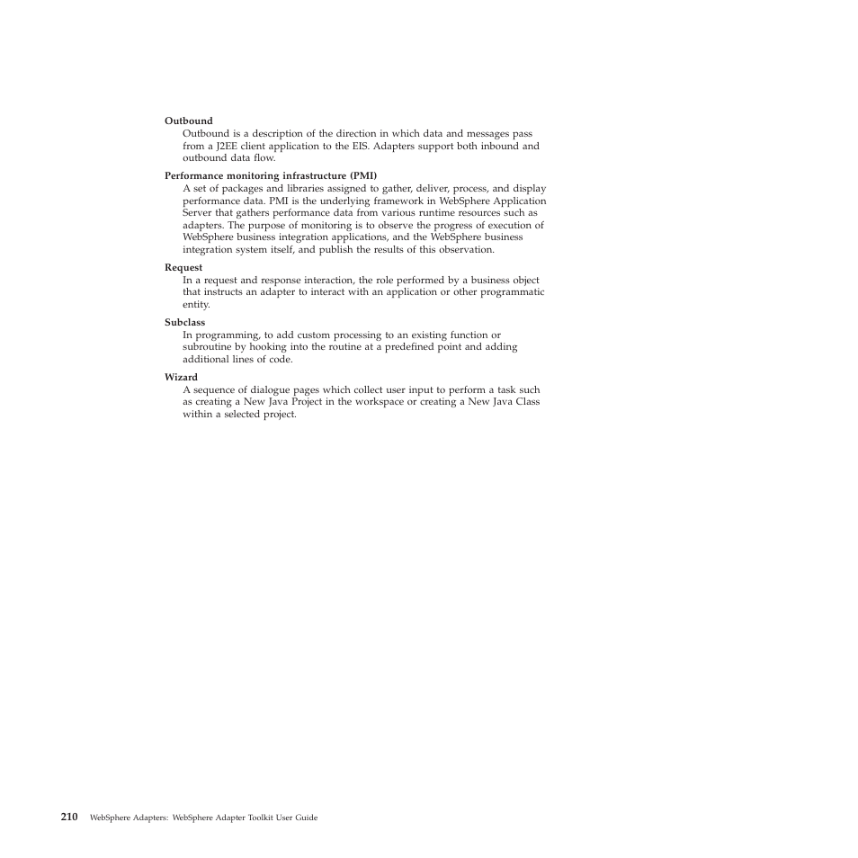 IBM WebSphere Adapters User Manual | Page 216 / 226