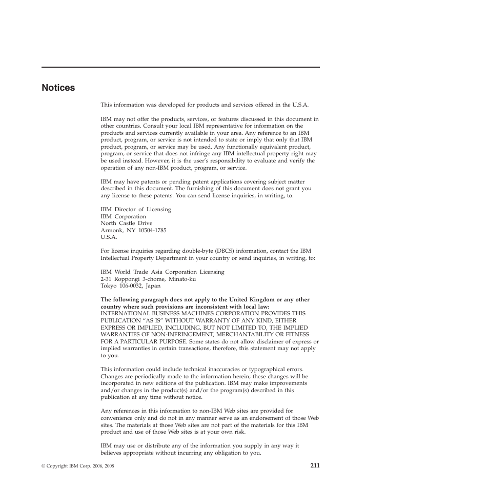 Notices | IBM WebSphere Adapters User Manual | Page 217 / 226