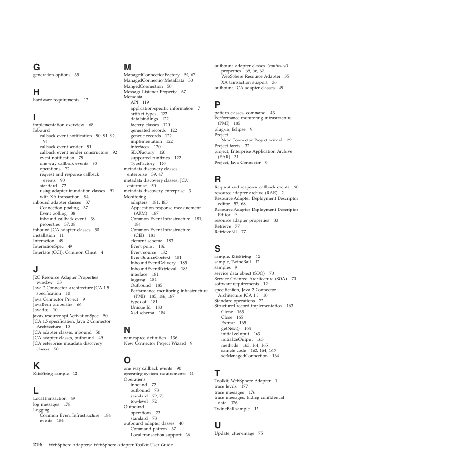 IBM WebSphere Adapters User Manual | Page 222 / 226