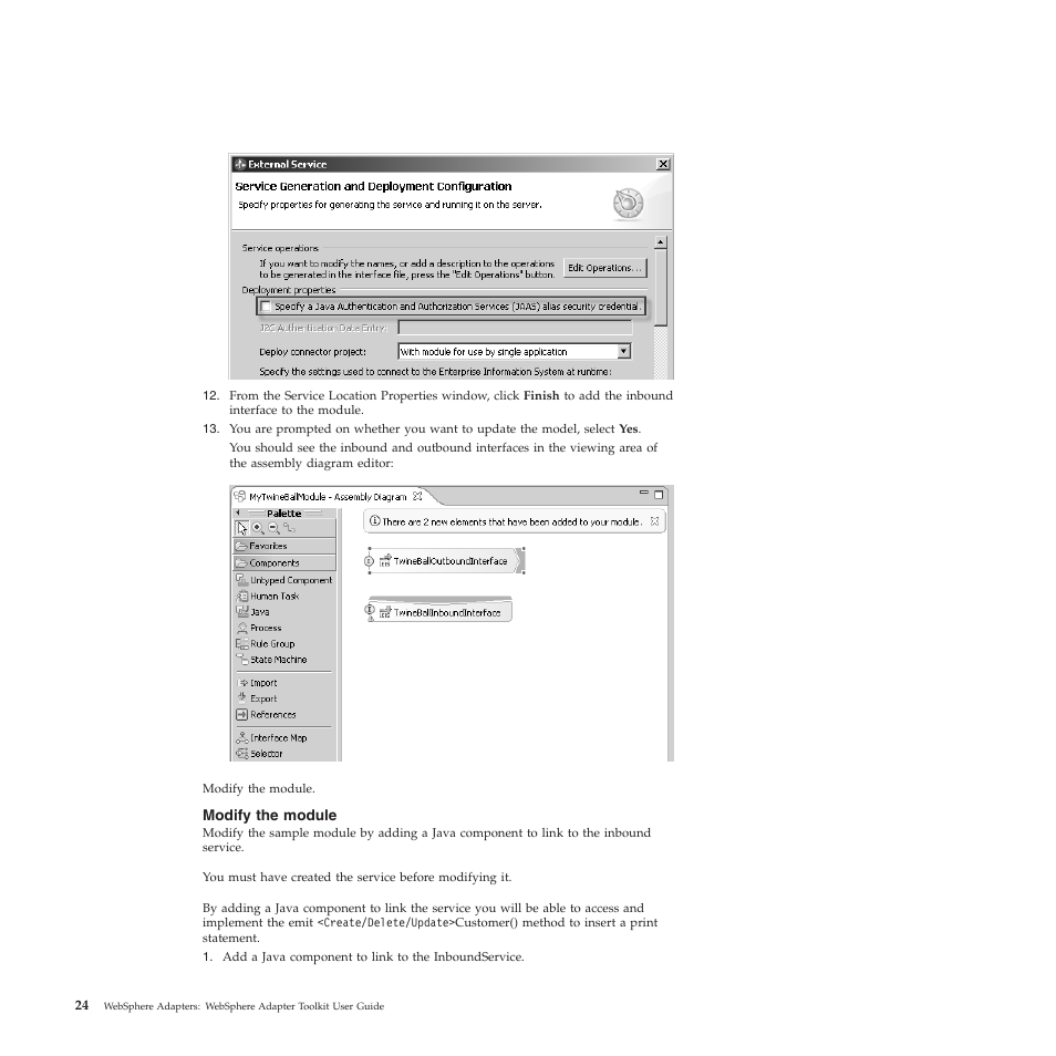 Modify the module | IBM WebSphere Adapters User Manual | Page 30 / 226