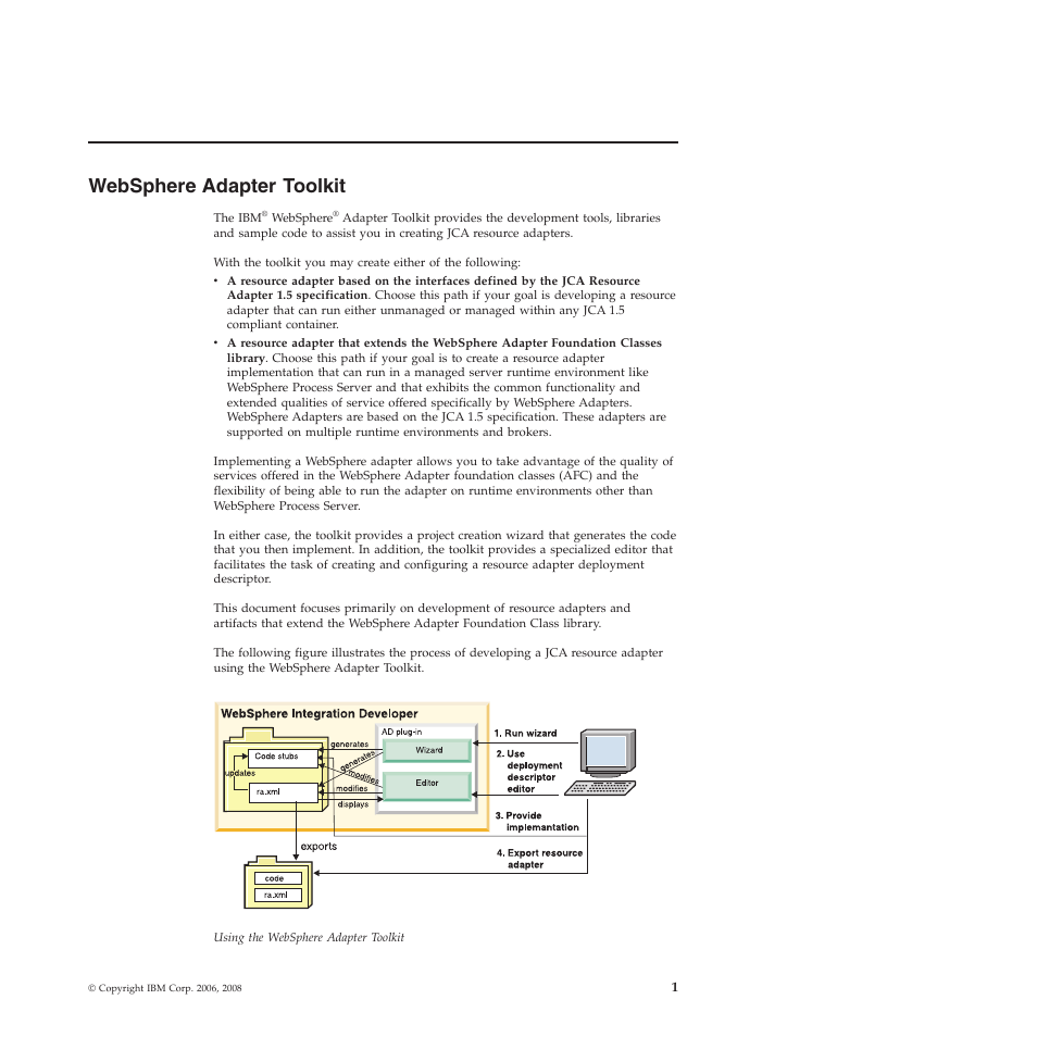 Websphere adapter toolkit | IBM WebSphere Adapters User Manual | Page 7 / 226