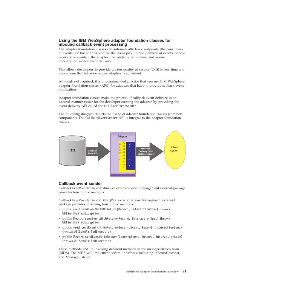 Callback event sender | IBM WebSphere Adapters User Manual | Page 97 / 226