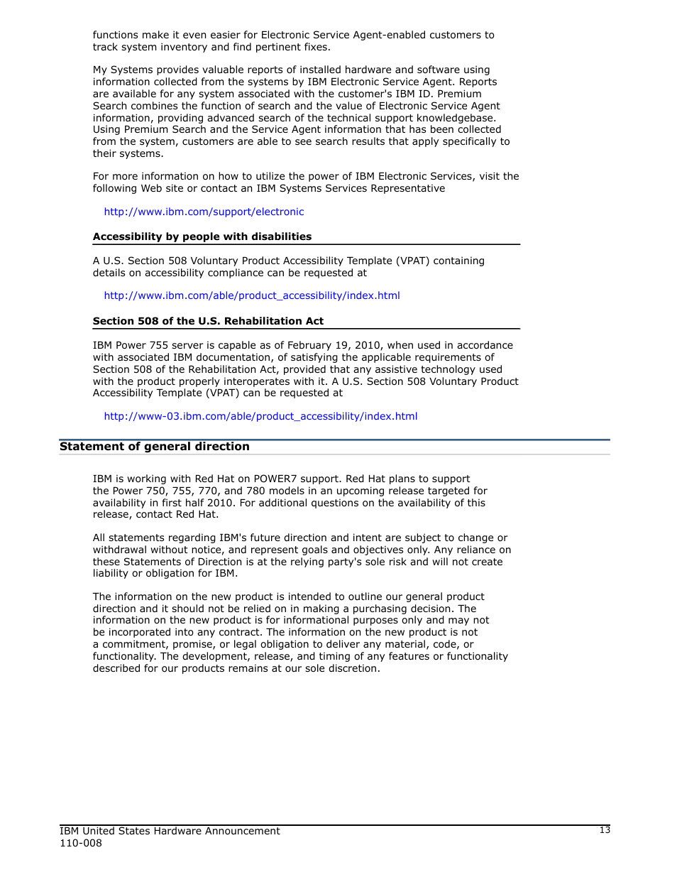 Statement of general direction | IBM 755 User Manual | Page 13 / 47