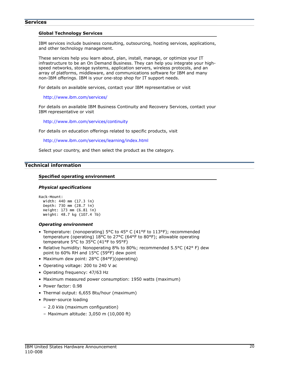 Technical information | IBM 755 User Manual | Page 20 / 47