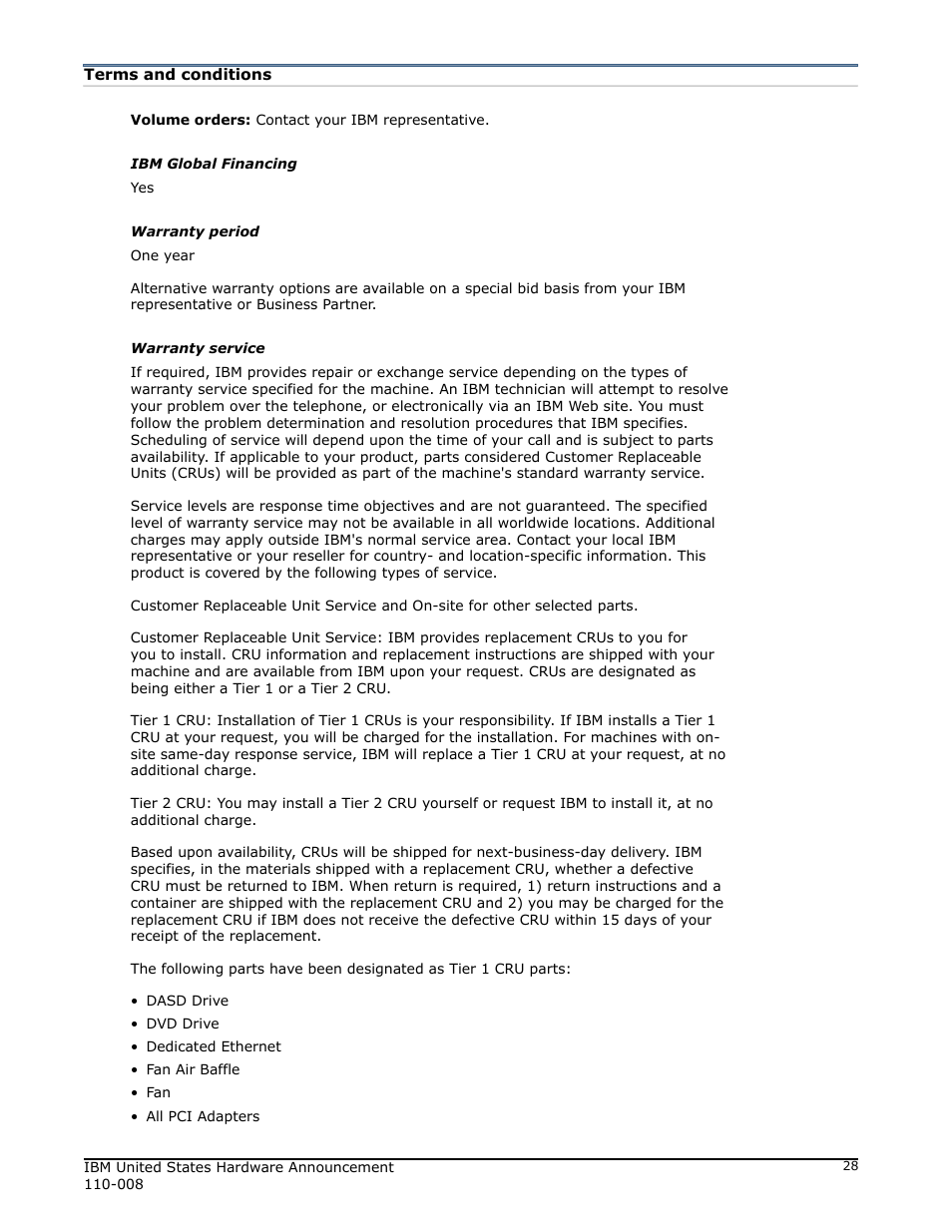 Terms and conditions | IBM 755 User Manual | Page 28 / 47