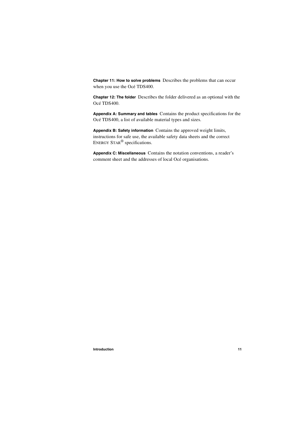 IBM Oce TDS400 User Manual | Page 11 / 239